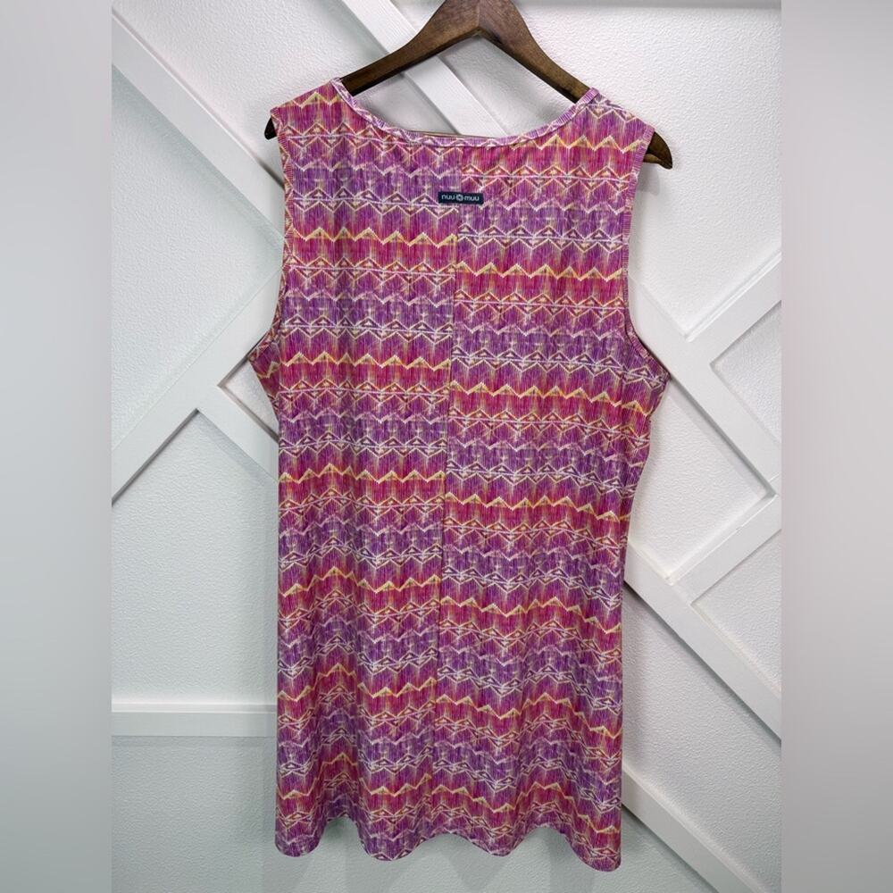 Nuu Muu Classic Keyhole Original Exercise Dress Pink Geometric Size 3X - Picture 5 of 9